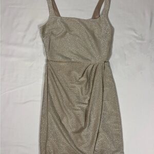 Mi Ami Gold Metallic Bodycon Dress Size M